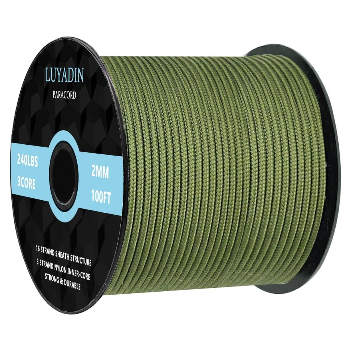 Cuerda Paracord 240lb 30.48m Verde Militar Nylon 2mm