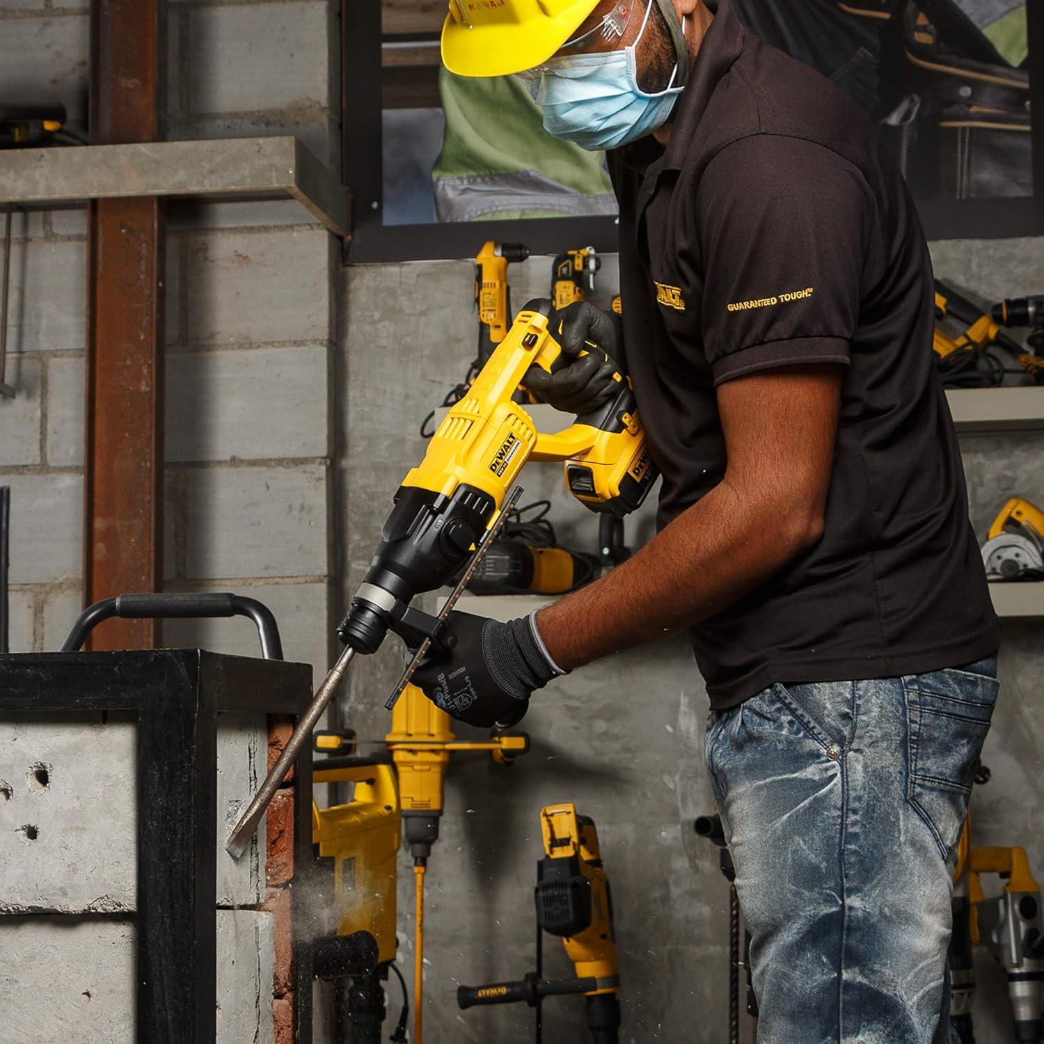 DEWALT SDS Plus XR DCH133NT Cordless Combination Hammer (with Pneumatic Hammer Mechanism and Brushless Motor for Various Drilling Applications and Light Chiseling Works, 1x Cordless Hammer Drill