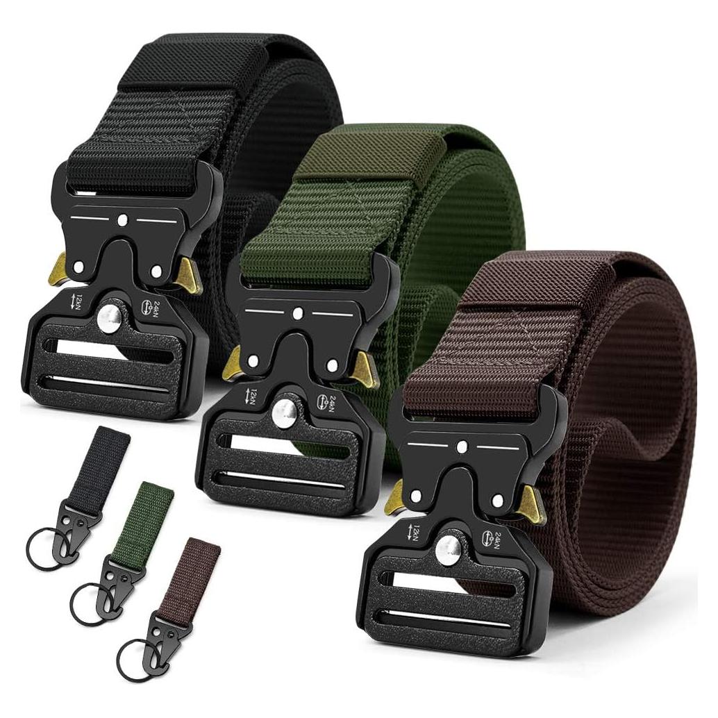 Cinturón Táctico DOOPAI Nylon Militar Negro Ajustable 71-107 cm