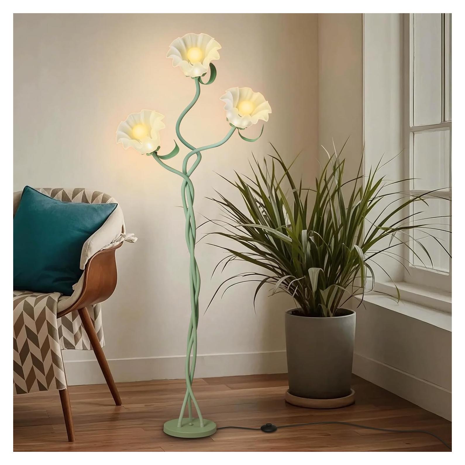 Lámpara de Pie Vintage Loxphyn Verde LED 3 Modos de Color