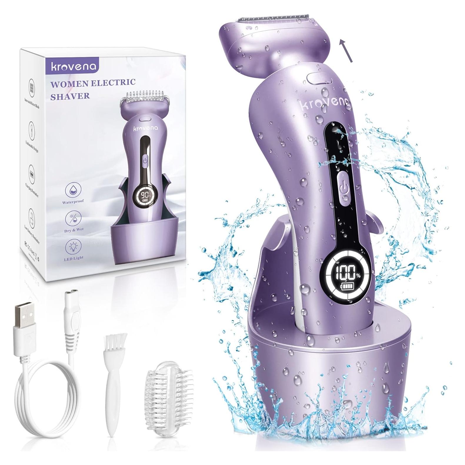 Afeitadora eléctrica para mujeres Krovena ER520 recargable IPX7