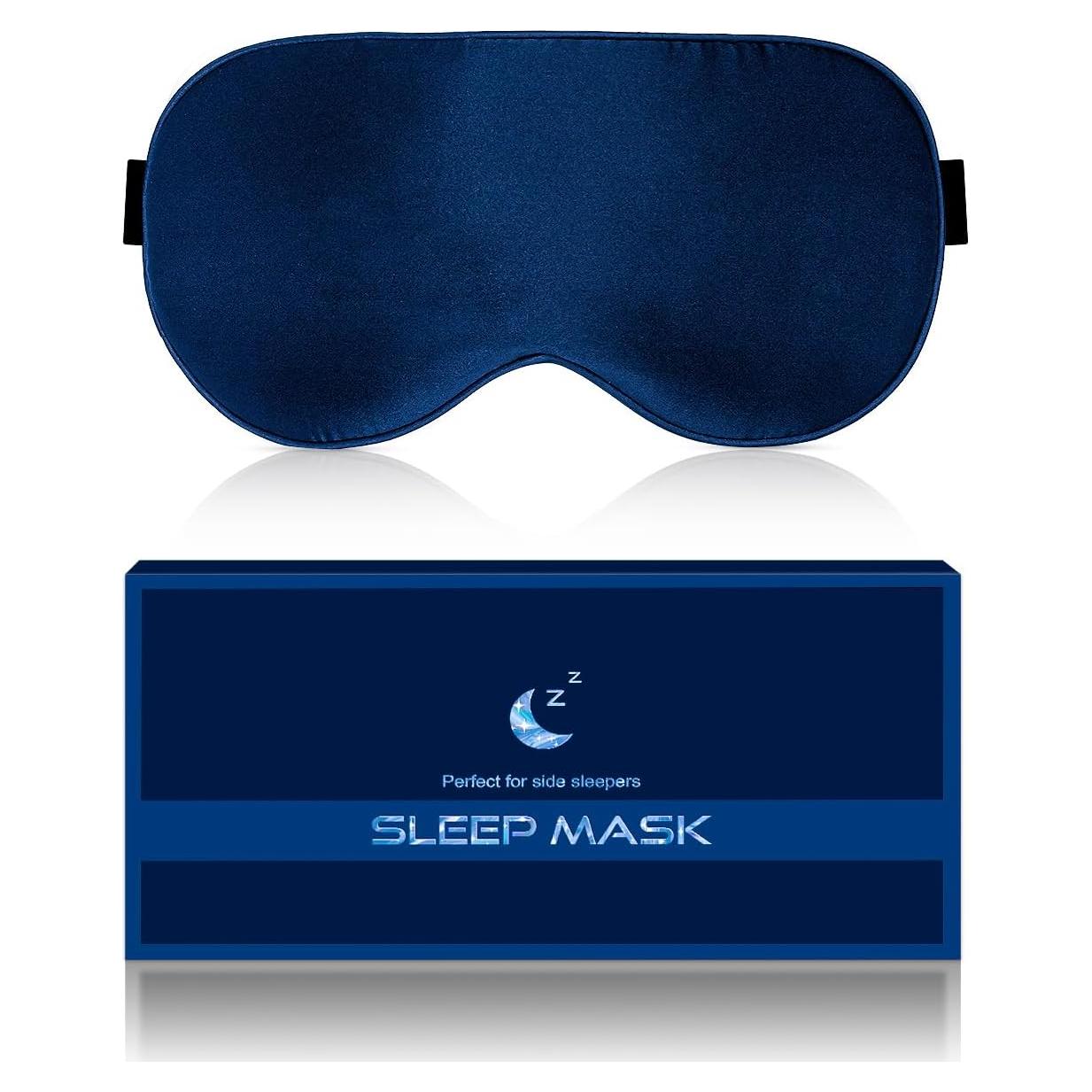 Máscara de Ojos de Seda Natural BLSSNZ Azul Marino - Suave y Ajustable