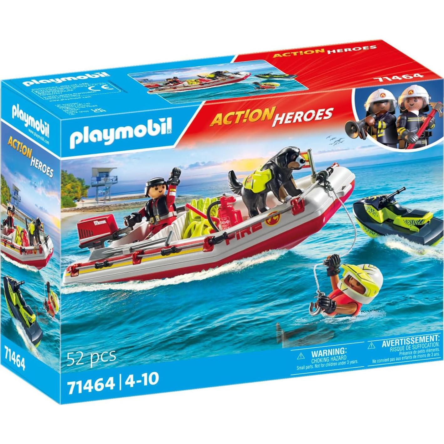 Barco de Bomberos Playmobil 71464 con Scooter Acuático