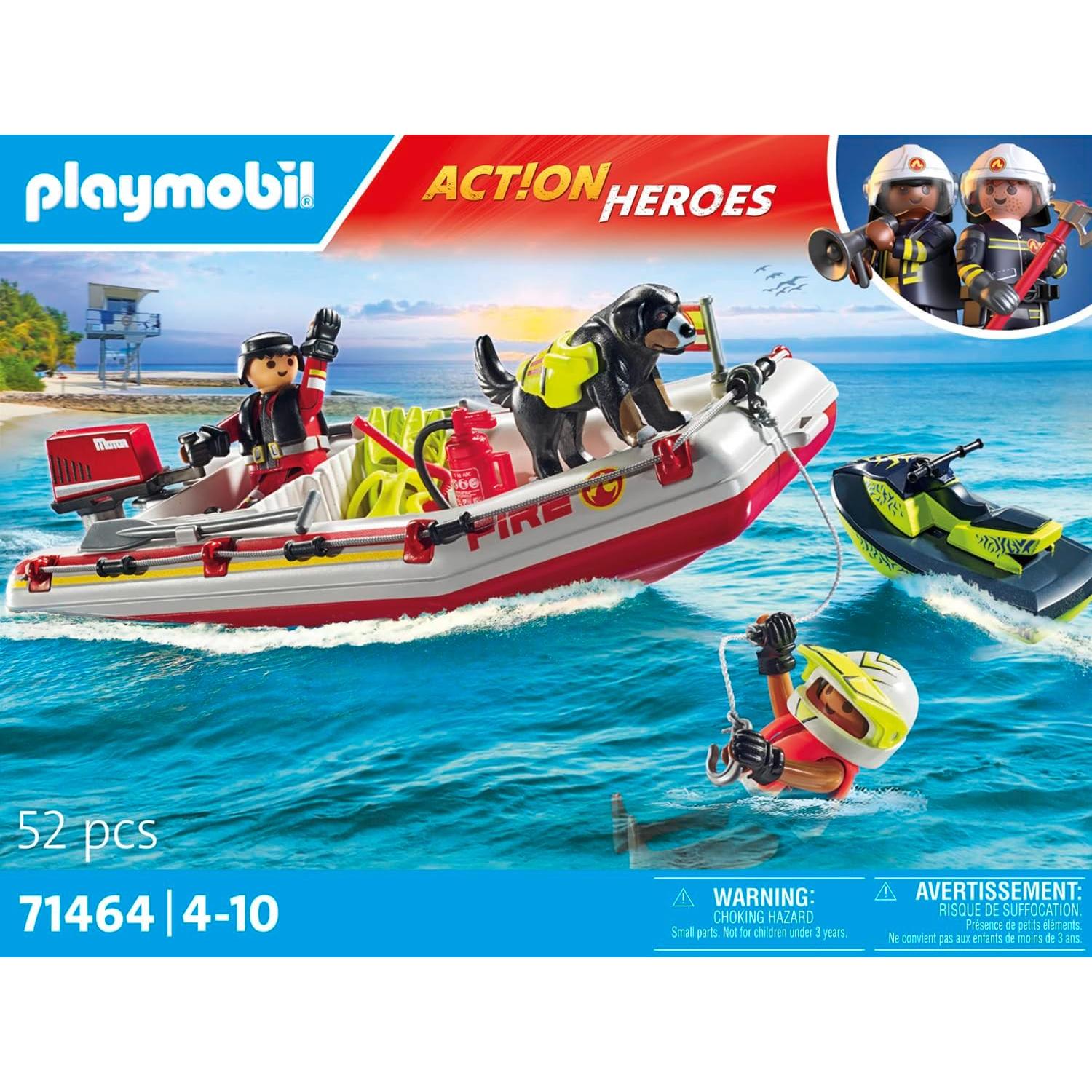Barco de Bomberos Playmobil 71464 con Scooter Acuático