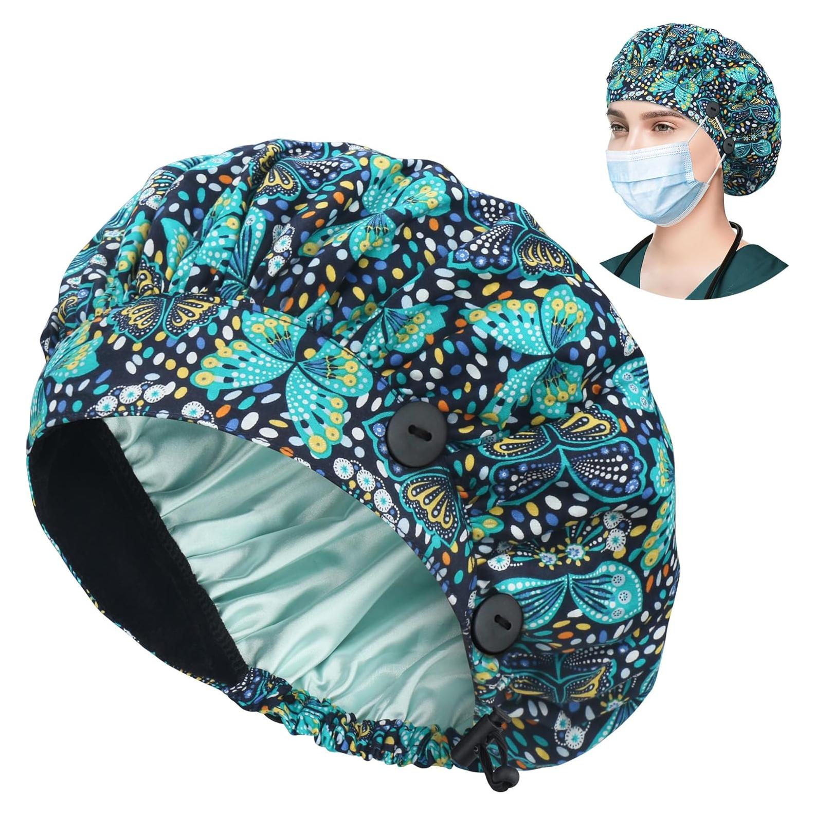 Gorra Bouffant ABAMERICA Ajustable con Botón y Banda Sudor