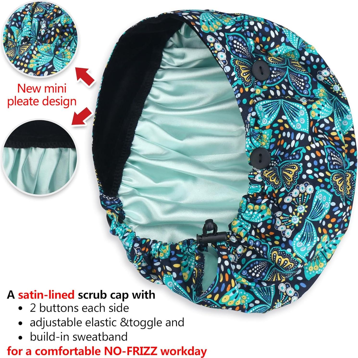 Gorra Bouffant ABAMERICA Ajustable con Botón y Banda Sudor