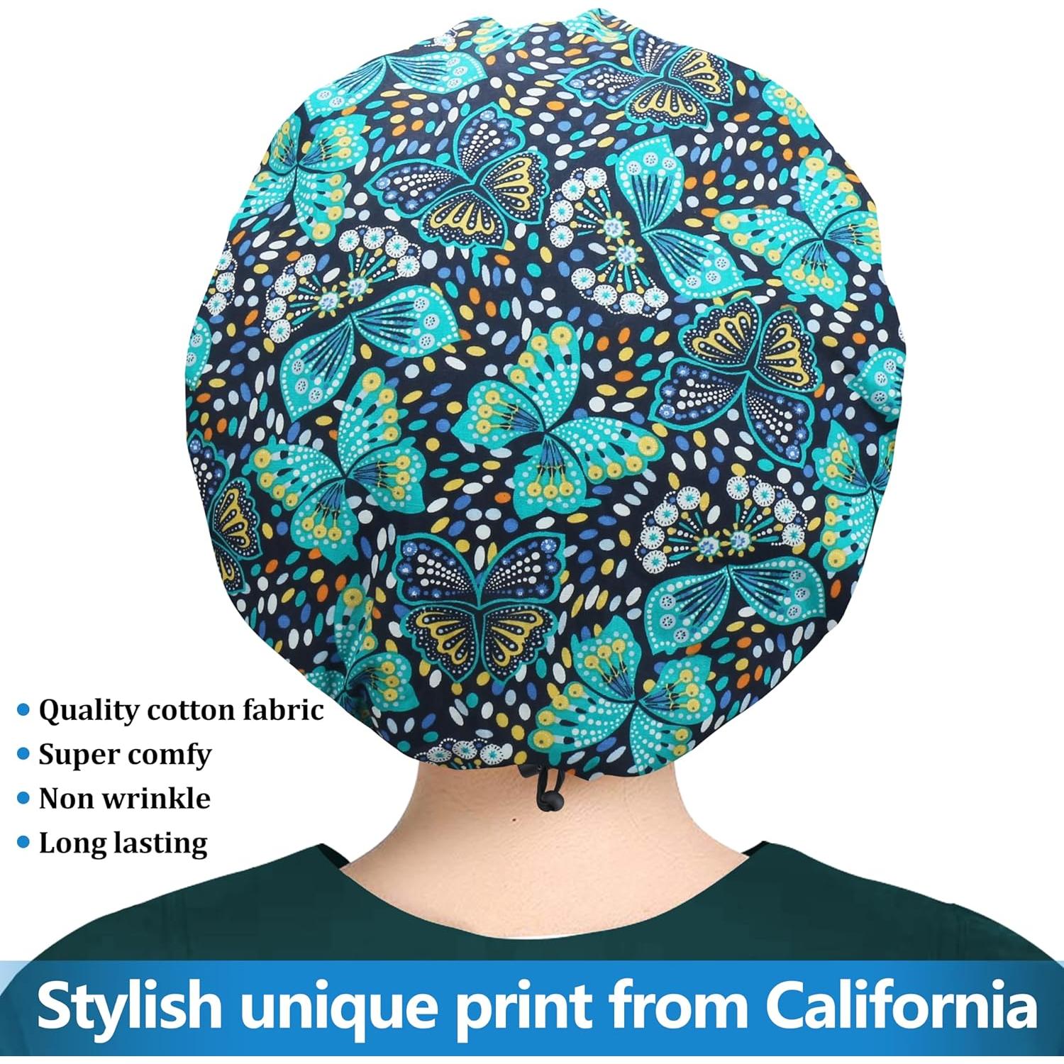 Gorra Bouffant ABAMERICA Ajustable con Botón y Banda Sudor