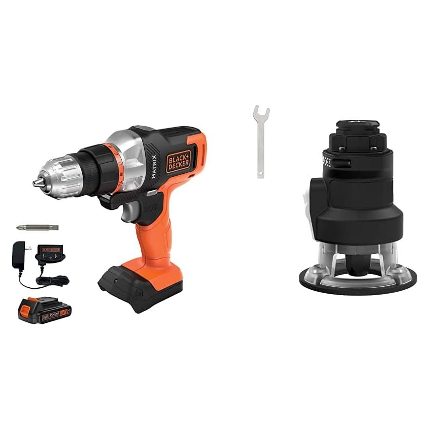 Taladro Atornillador Inalámbrico BLACK+DECKER 20V MAX con Router