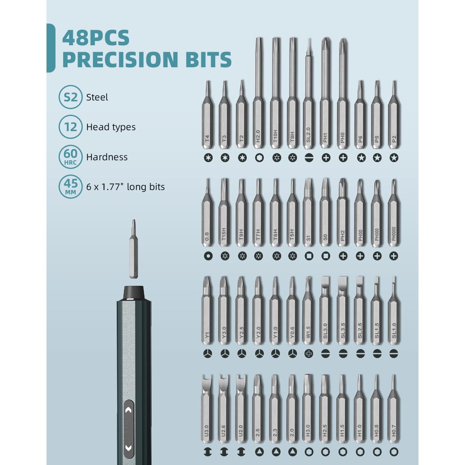 Destornillador Eléctrico DOINOW B1 Pro 48 Puntas LED 0.2 Nm