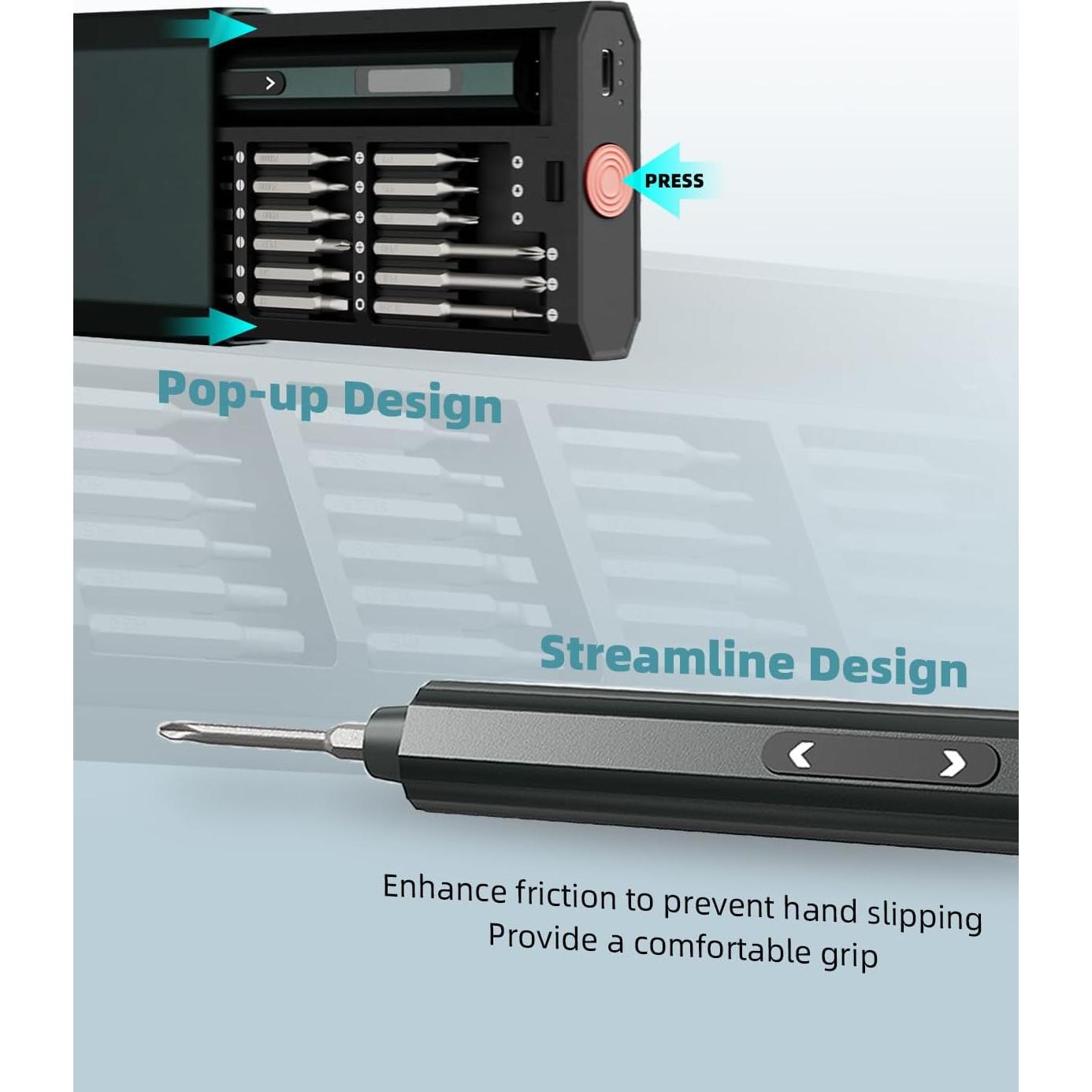Destornillador Eléctrico DOINOW B1 Pro 48 Puntas LED 0.2 Nm