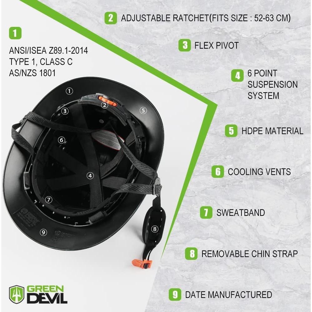 Casco de Construcción GREEN DEVIL Mervex Visera Completa