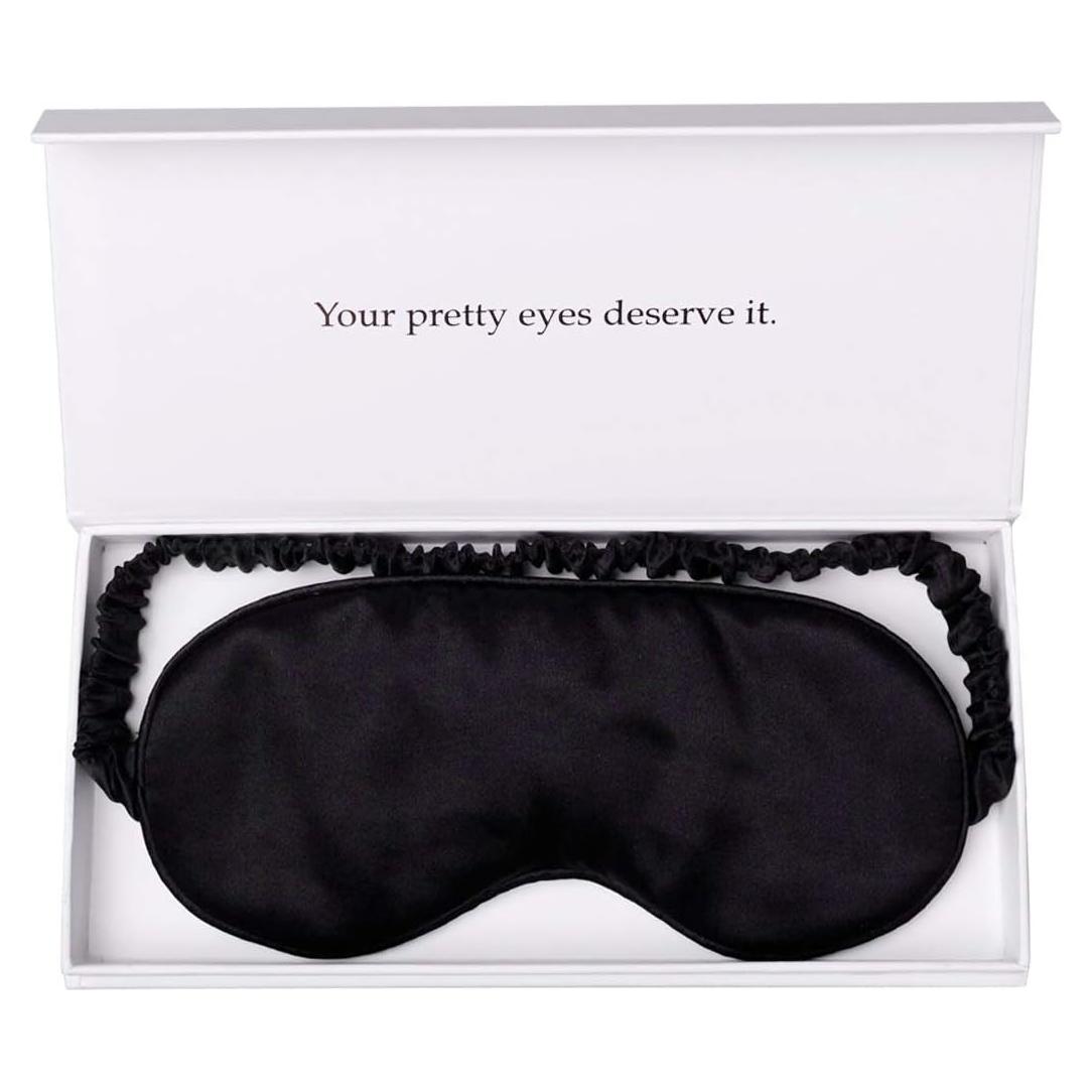 Máscara de Sueño de Seda YANSER 100% Morera Antifaz Ajustable