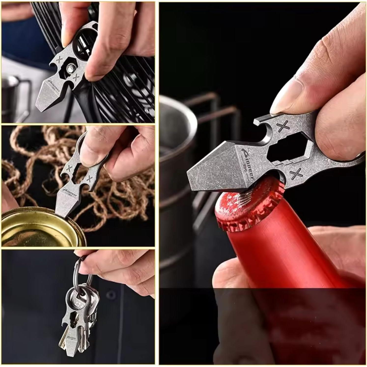 Llave Multi-herramienta Titanio EDC 2.26x5.79cm Gris