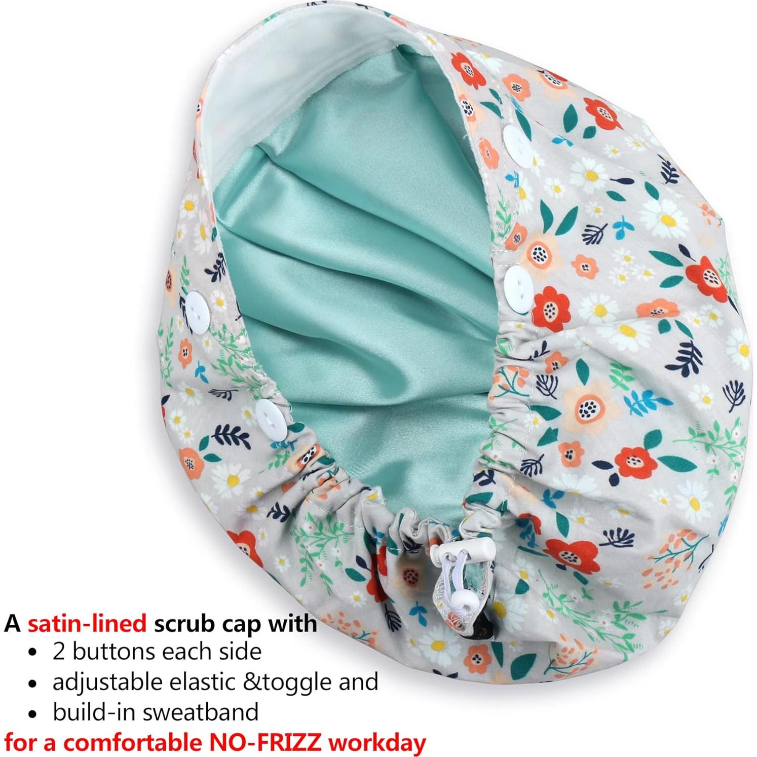 Gorras Bouffant ABAMERICA 2 Paquete Ajustables Multicolor