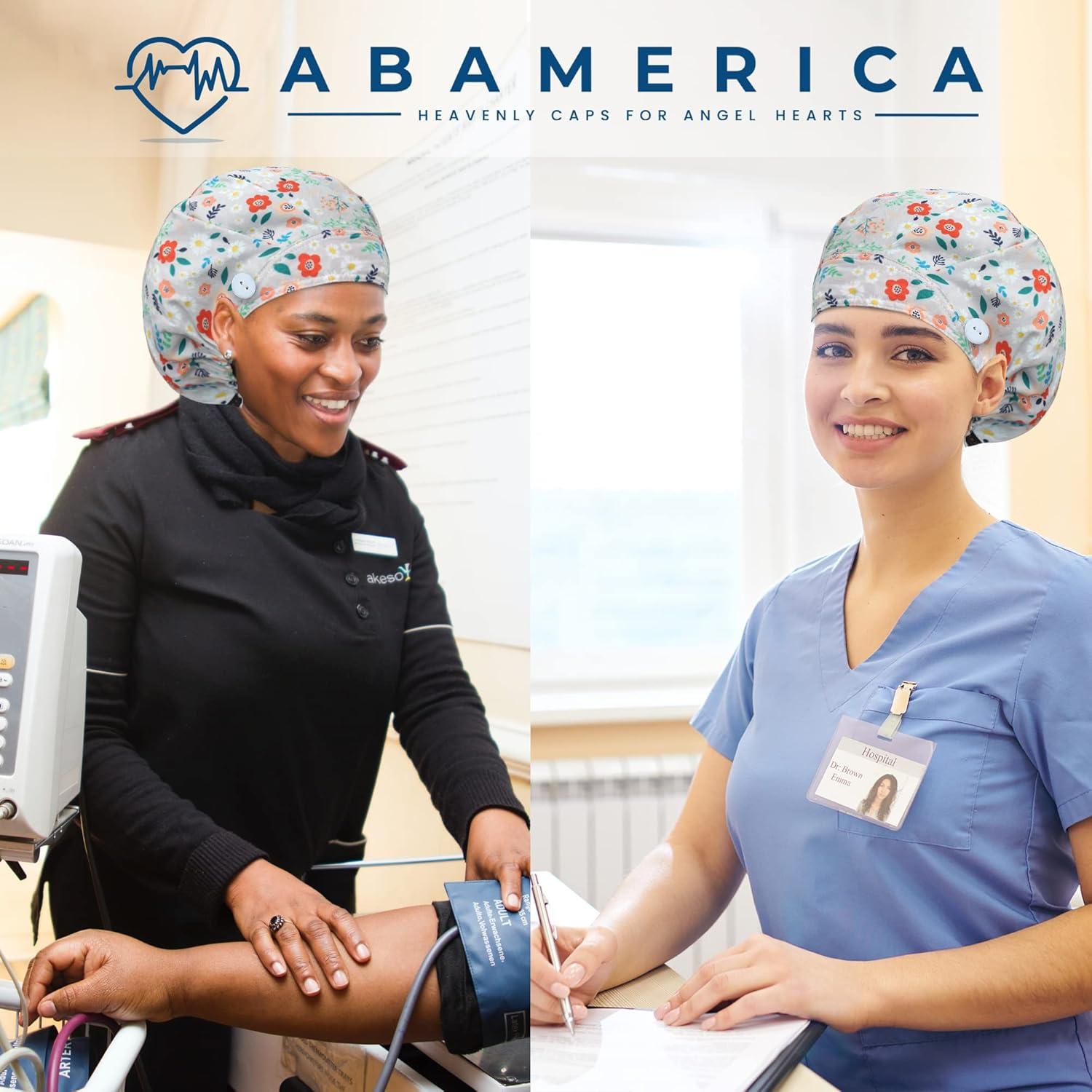 Gorras Bouffant ABAMERICA 2 Paquete Ajustables Multicolor