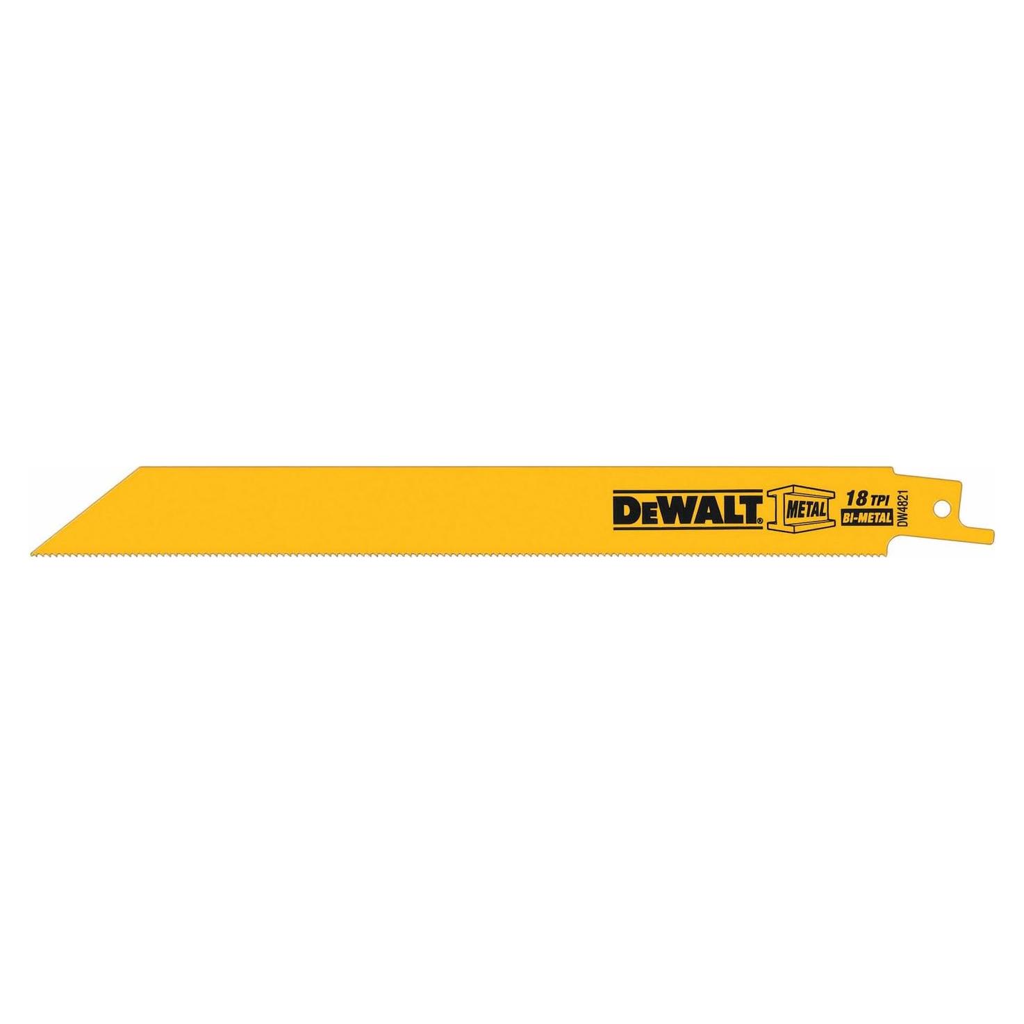 Hojas de Sierra Recíproca Dewalt Bi-Metal 20.32 CM 18 TPI Paquete 5