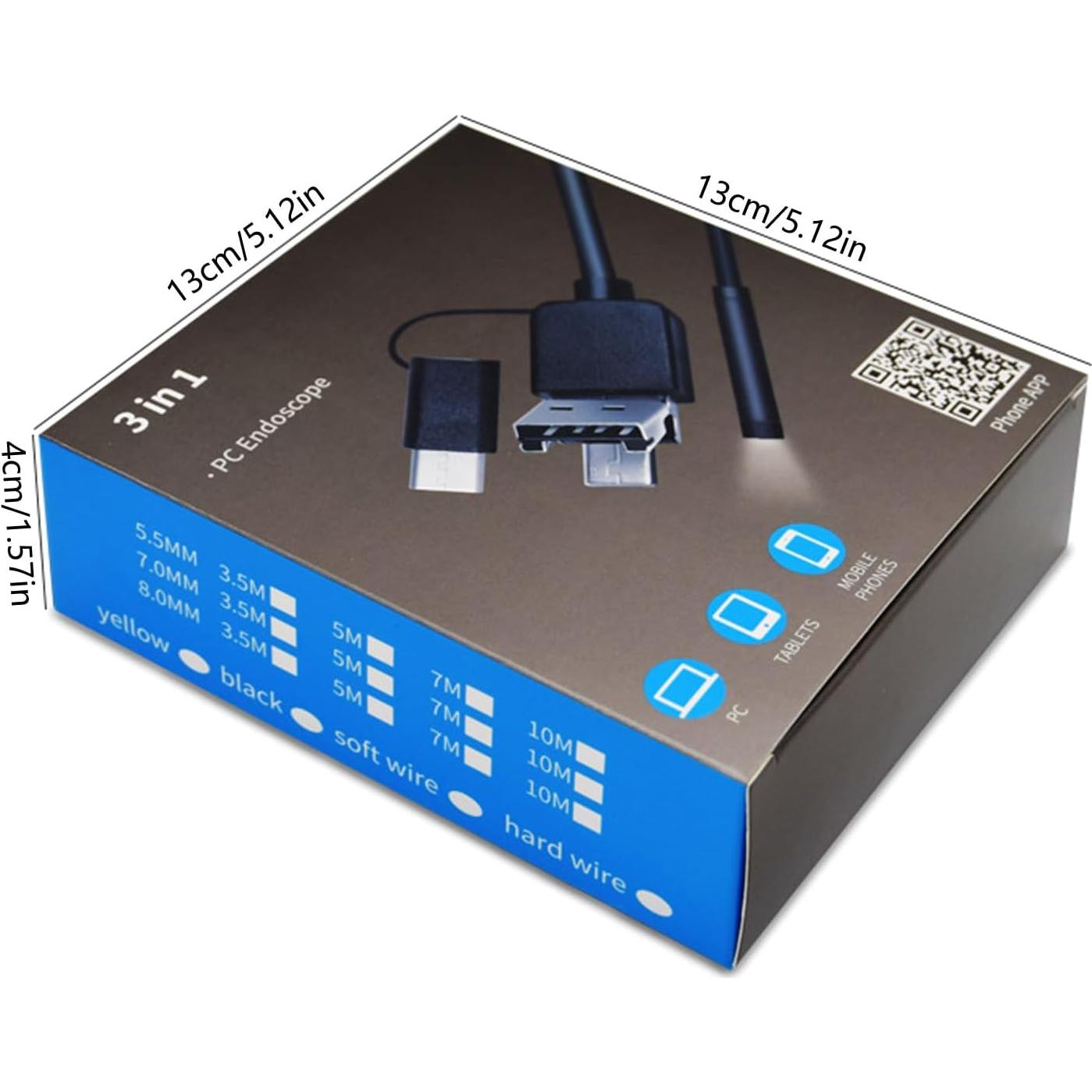 Cámara de Endoscopio MEIBAOGE 2 Metros IP67 con Luz LED