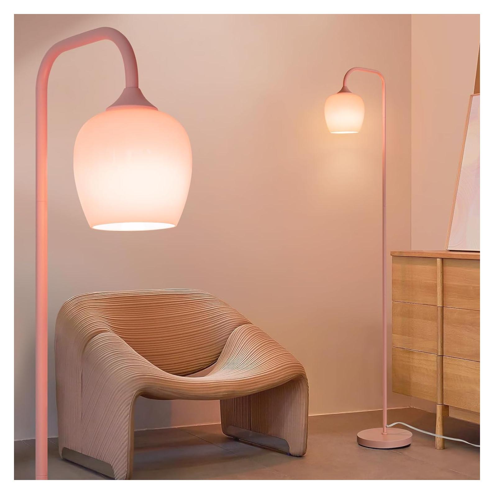 Lámpara de Pie Rosa ONEWISH - Moderna 165 cm LED Incluida