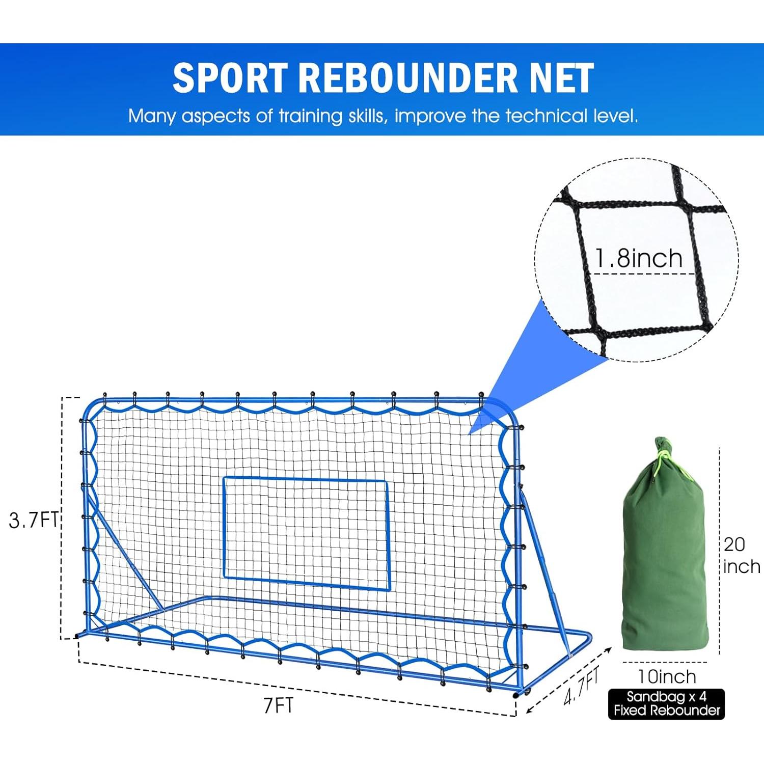 Red de Rebounder de Fútbol Winthai 1.13x1.13m Entrenamiento