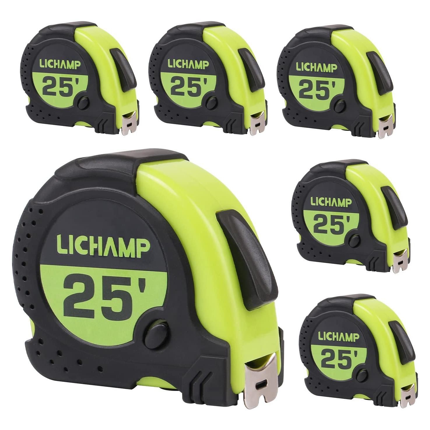 Cinta Métrica LICHAMP 7.62m Paquete de 6 Fracciones 1/8