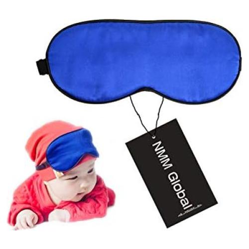 Máscara de Sueño de Seda Natural NMM para Niños Azul 15x7cm