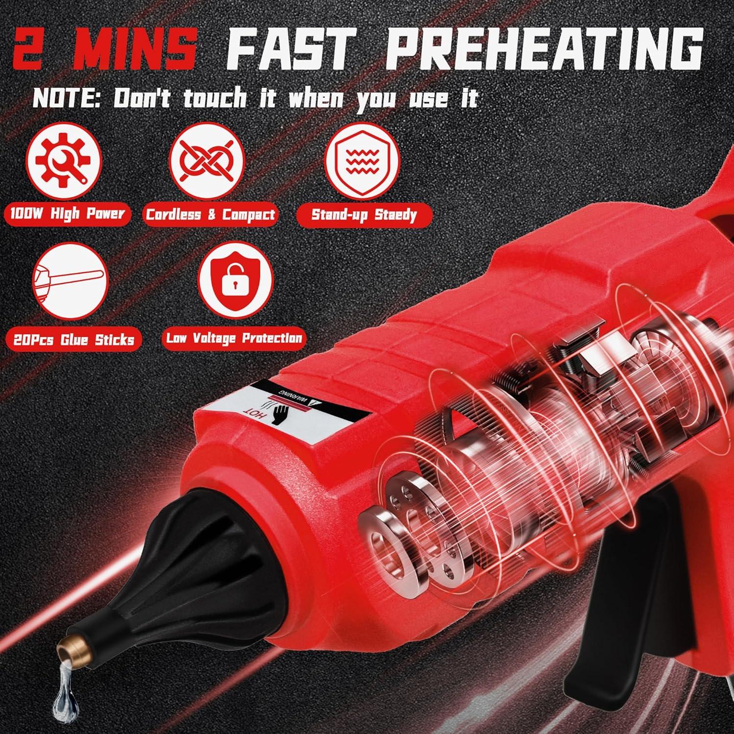 Pistola de Pegamento Caliente L1NXIXI 100W para Batería Milwaukee 18V