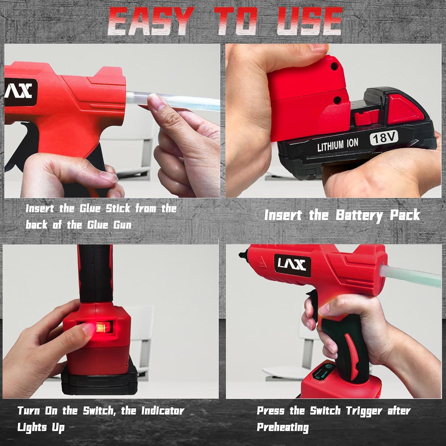 Pistola de Pegamento Caliente L1NXIXI 100W para Batería Milwaukee 18V