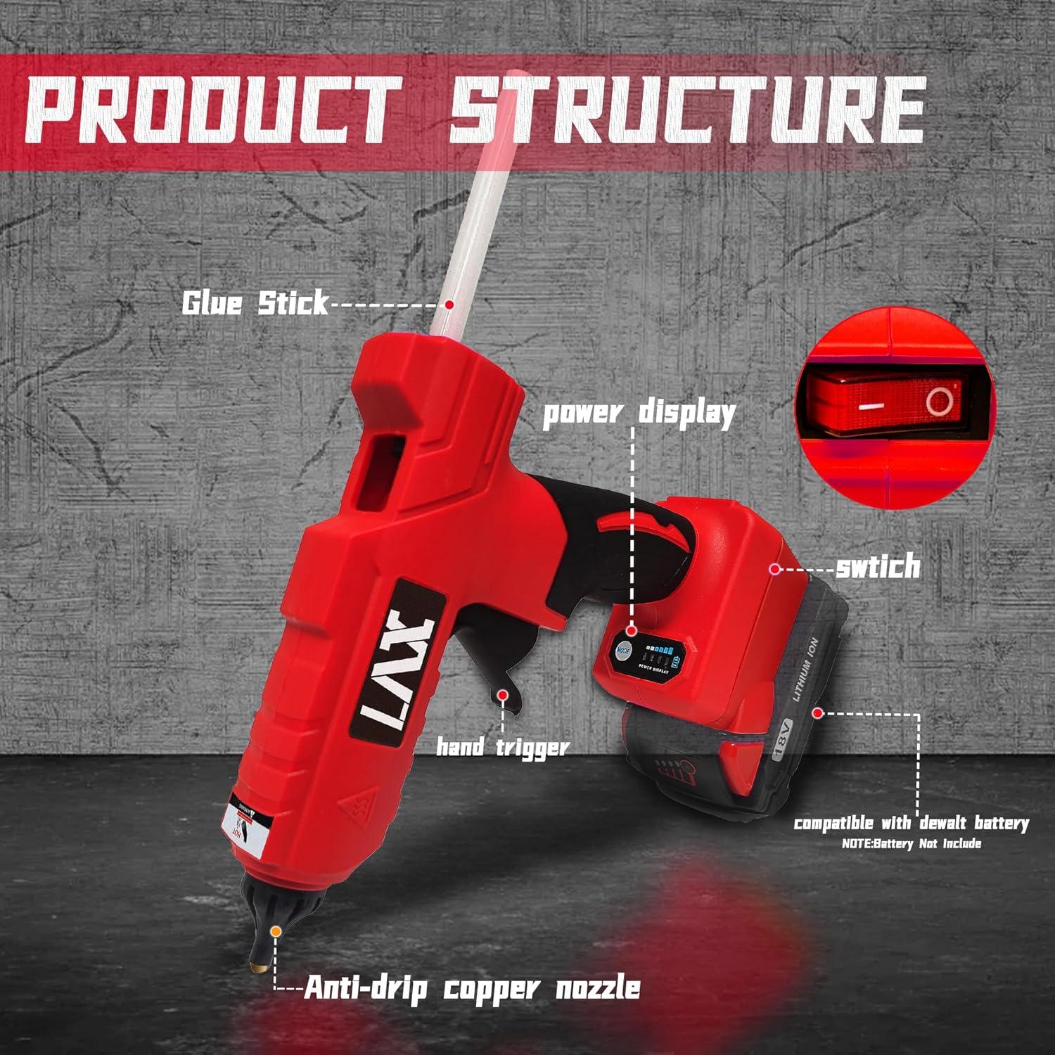 Pistola de Pegamento Caliente L1NXIXI 100W para Batería Milwaukee 18V