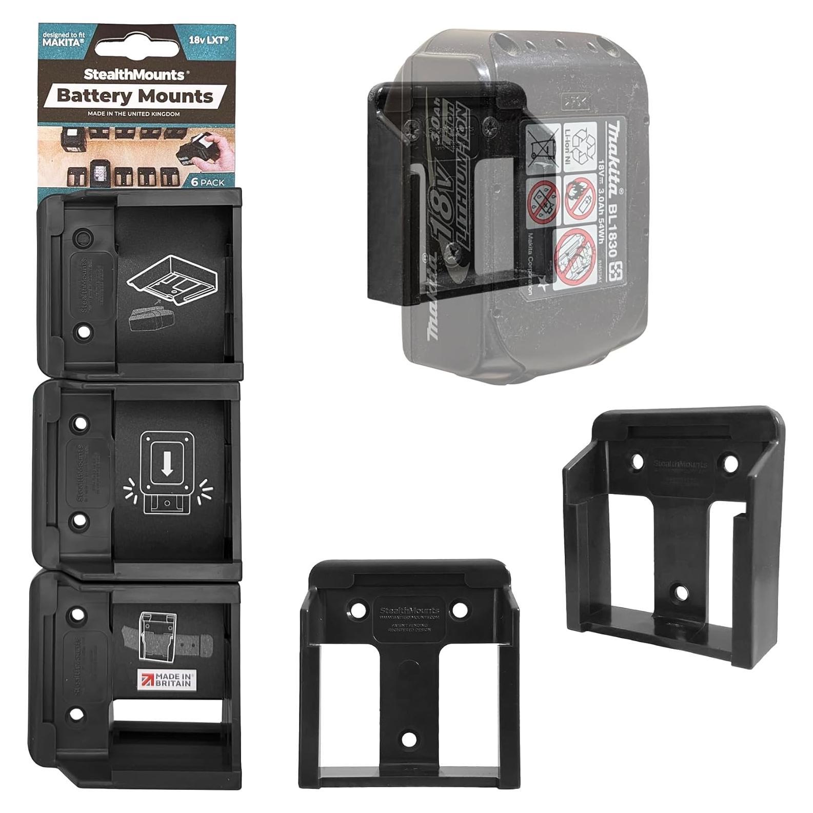 Soporte de Batería StealthMounts 18V Negro - Paquete de 6