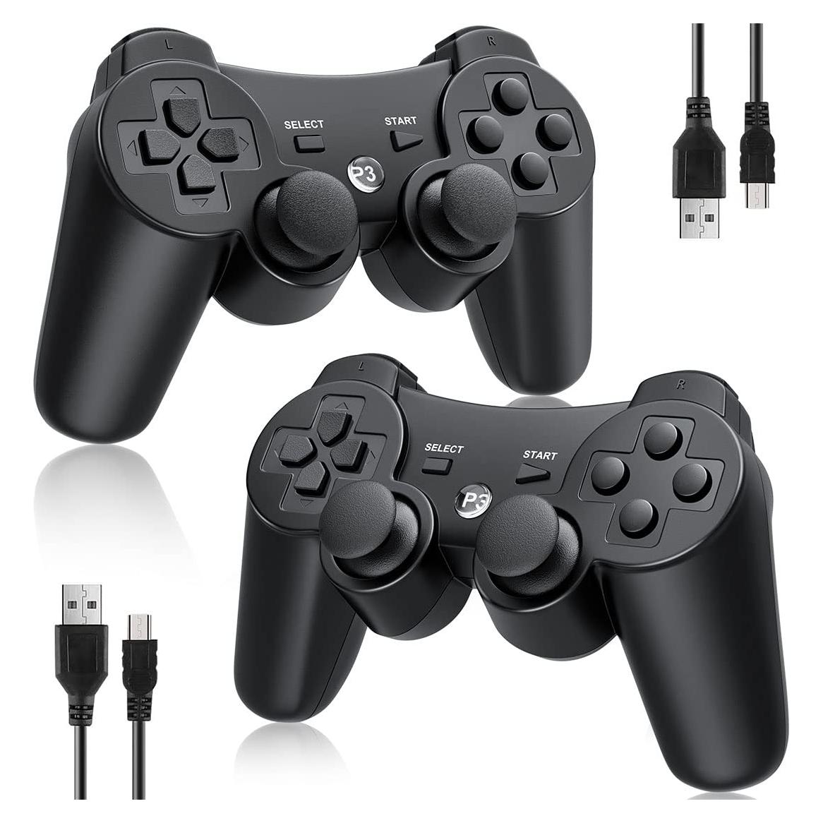 Controlador Inalámbrico OKHAHA para PS3 Doble Shock 3 Negro