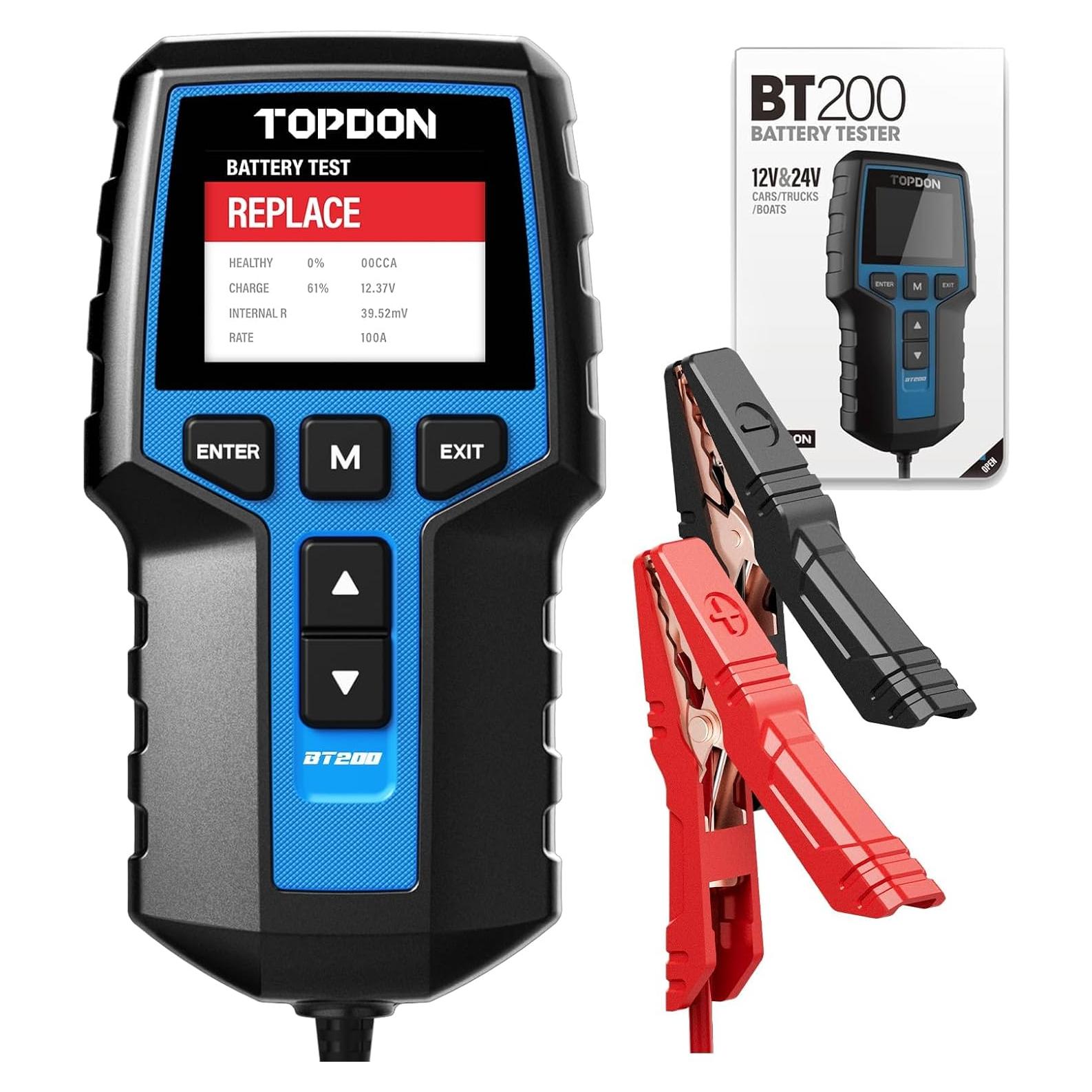 Probador de Baterías TOPDON BT200 12V 24V Digital Carga
