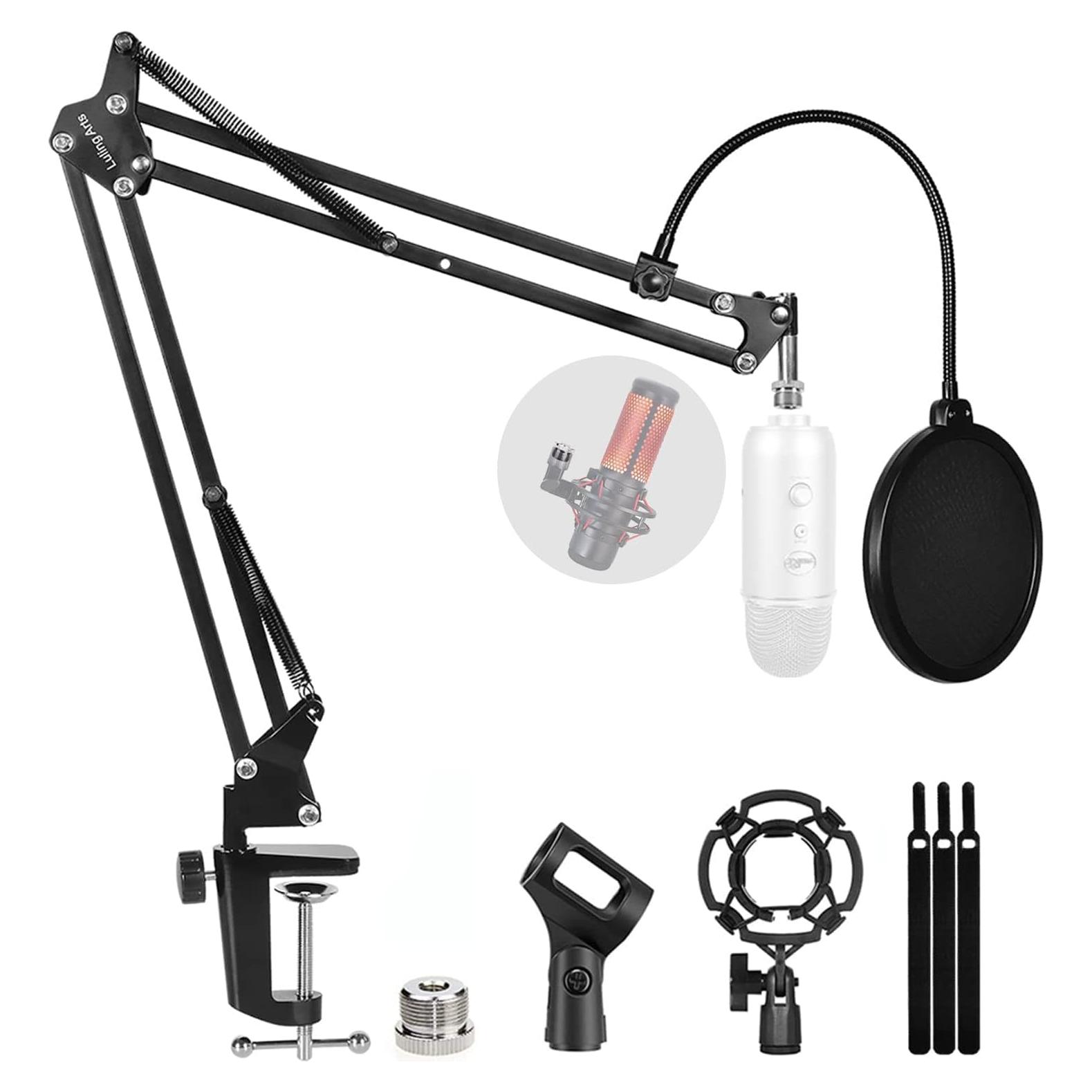 Soporte de micrófono Luling Arts LA20 con filtro pop y brazo ajustable