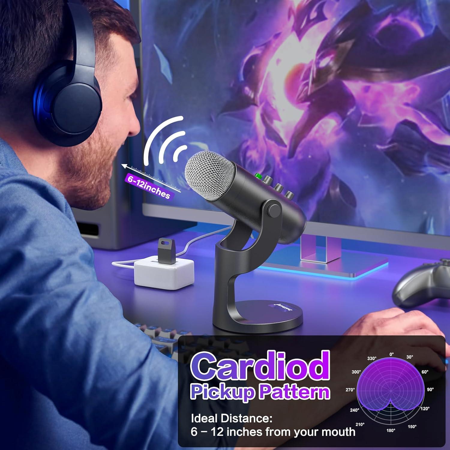 Micrófono Inalámbrico ZealSound K66 USB para Podcast y Juegos