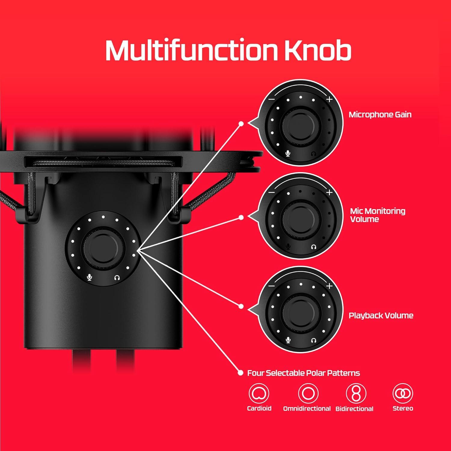 HyperX QuadCast 2 - Micrófono USB para Streaming y Podcasting