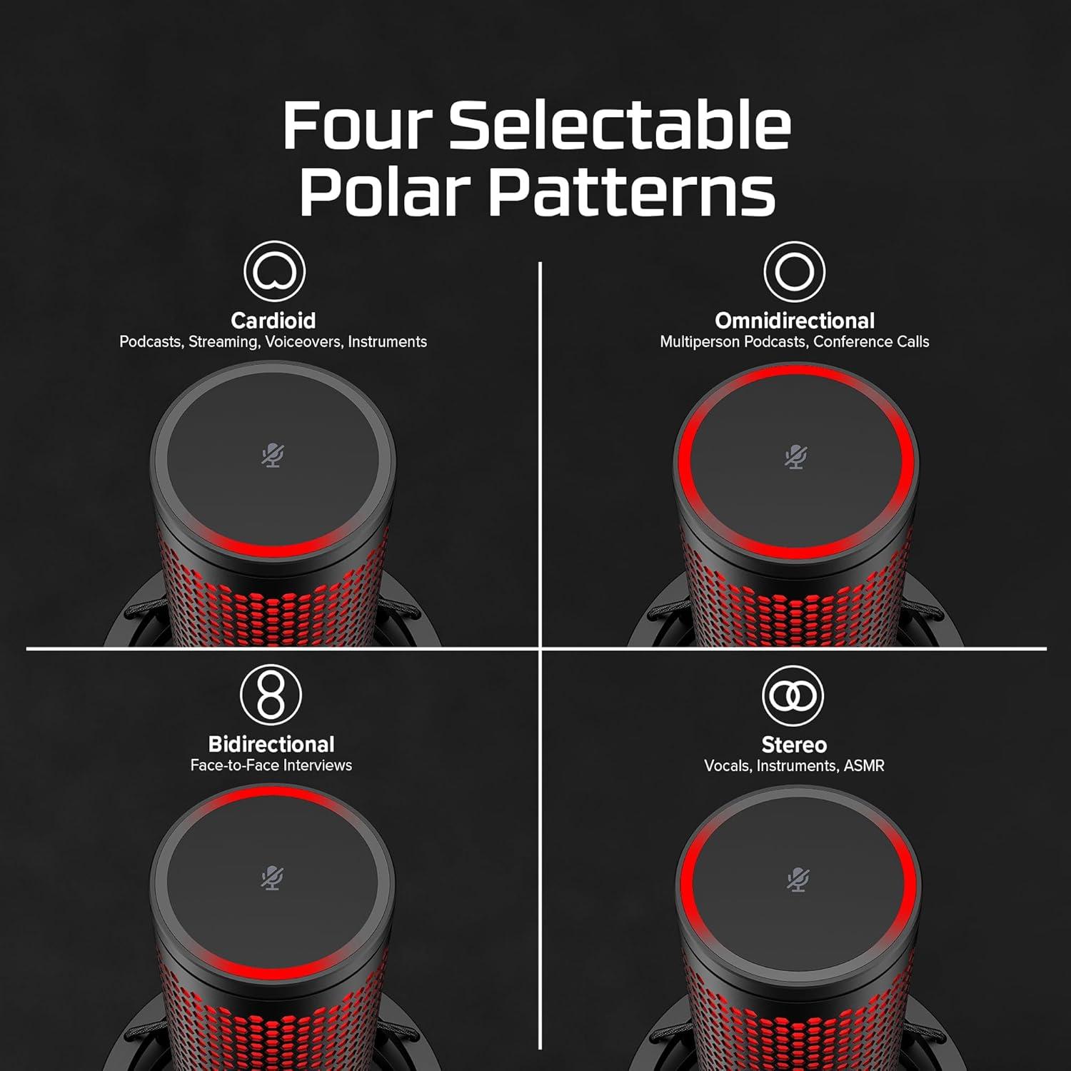 HyperX QuadCast 2 - Micrófono USB para Streaming y Podcasting