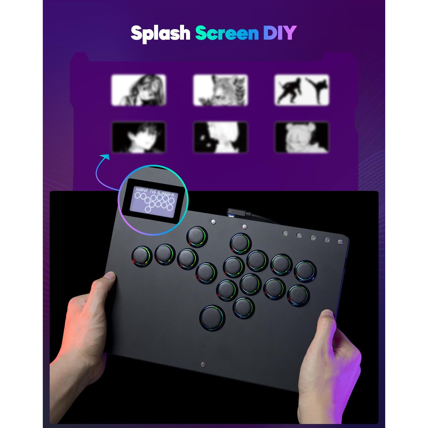 Controlador Arcade Sehawei R16 con RGB y 16 Botones para PC/PS3/PS4/Switch