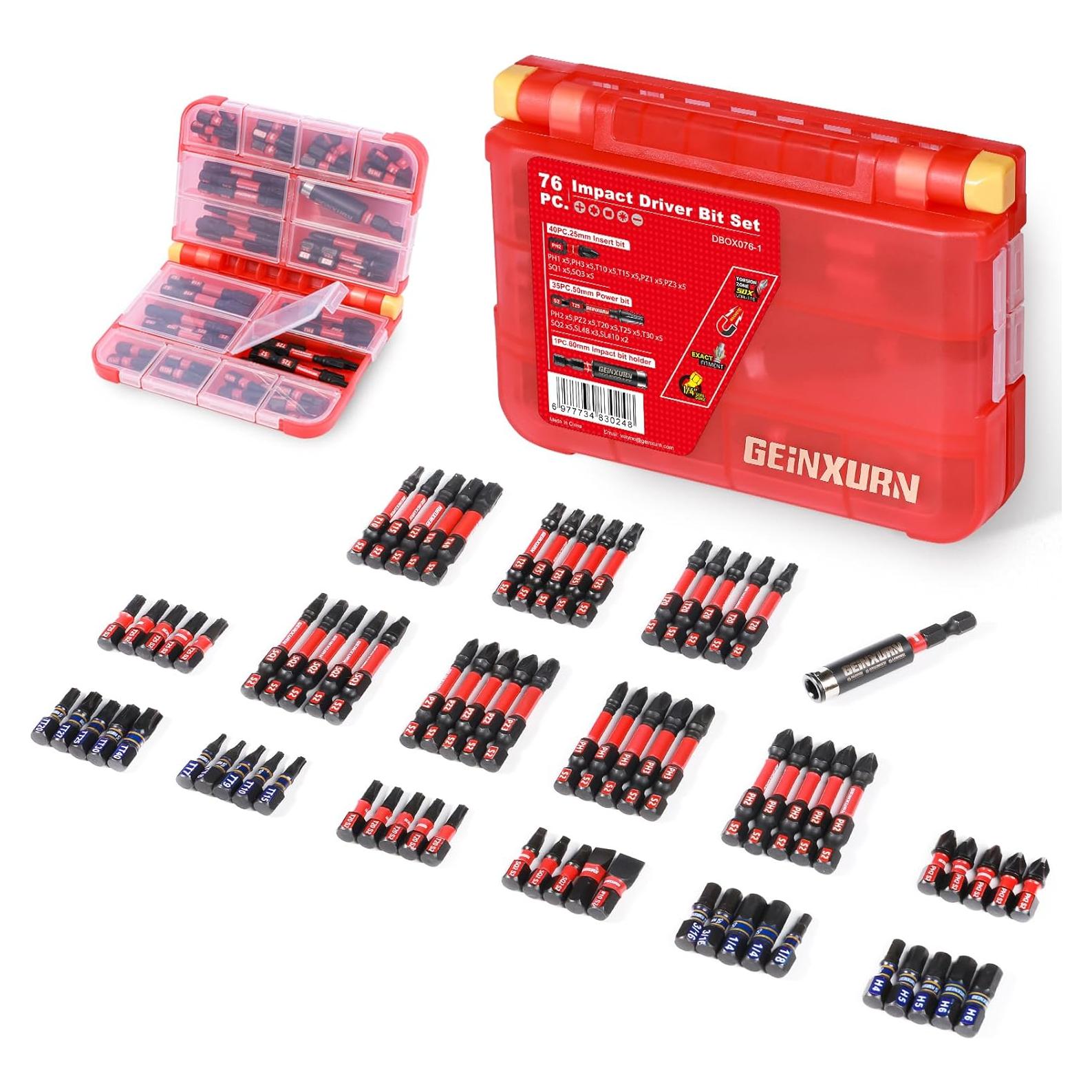 Juego de 76 Piezas de Puntas de Destornillador GEINXURN S2