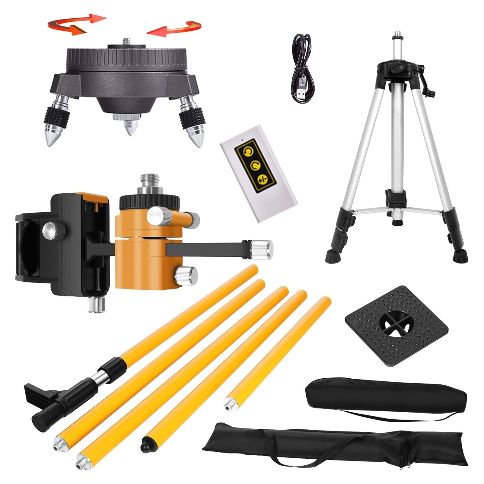 Polo de Nivel Láser FENORGAN 4.2m con Base Rotativa Eléctrica