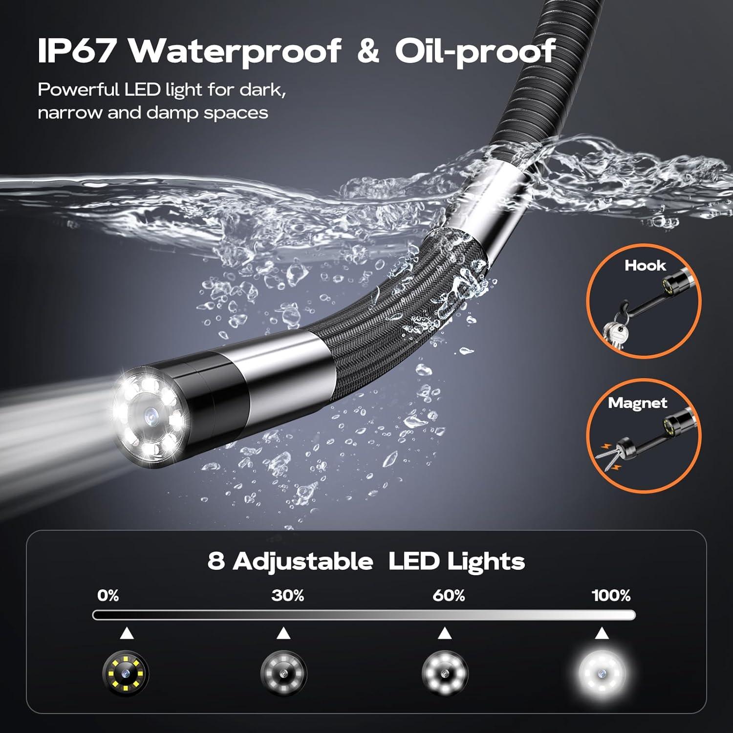 Cámara Borescopio Articulada WANAWONG 1.68m HD IP67