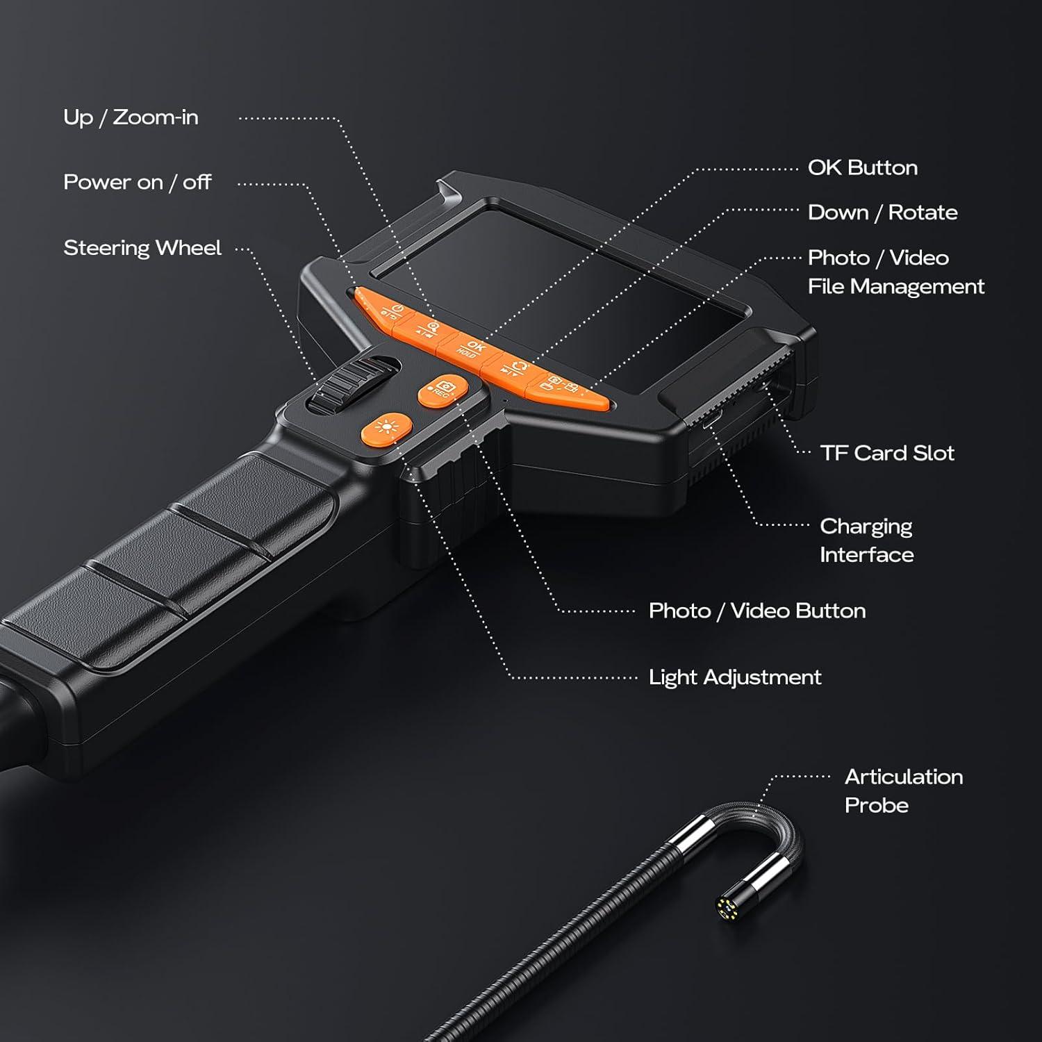 Cámara Borescopio Articulada WANAWONG 1.68m HD IP67