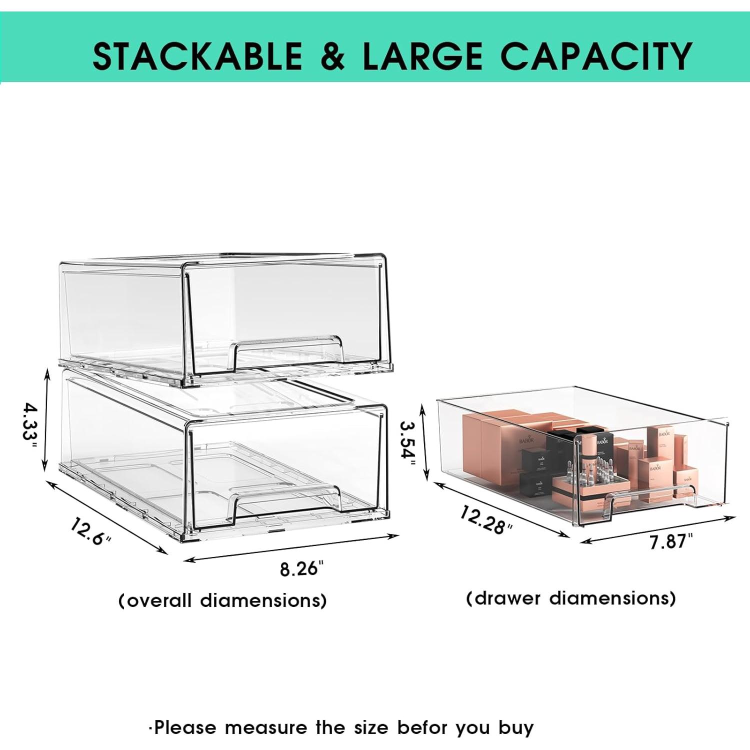 Cajones de Almacenamiento Apilables ORGIDOL 2 Paquete 32x21 cm