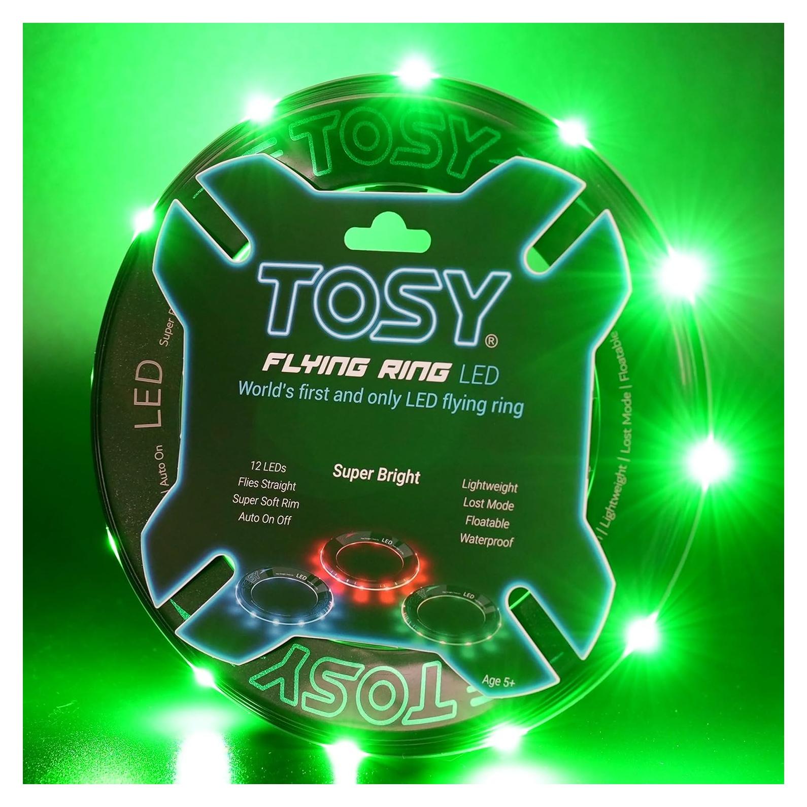 Anillo Volador TOSY - 12 LEDs RGB, Impermeable y Ligero