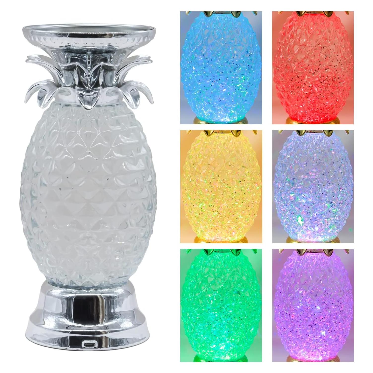 Lámpara de Lava LED YAKii Piña Plata 24.5 cm Decorativa