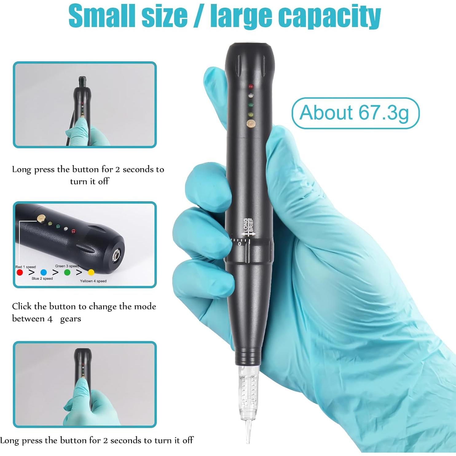 Kit de Máquina de Tatuaje YBEAUTY para Cejas y Labios 15 Agujas