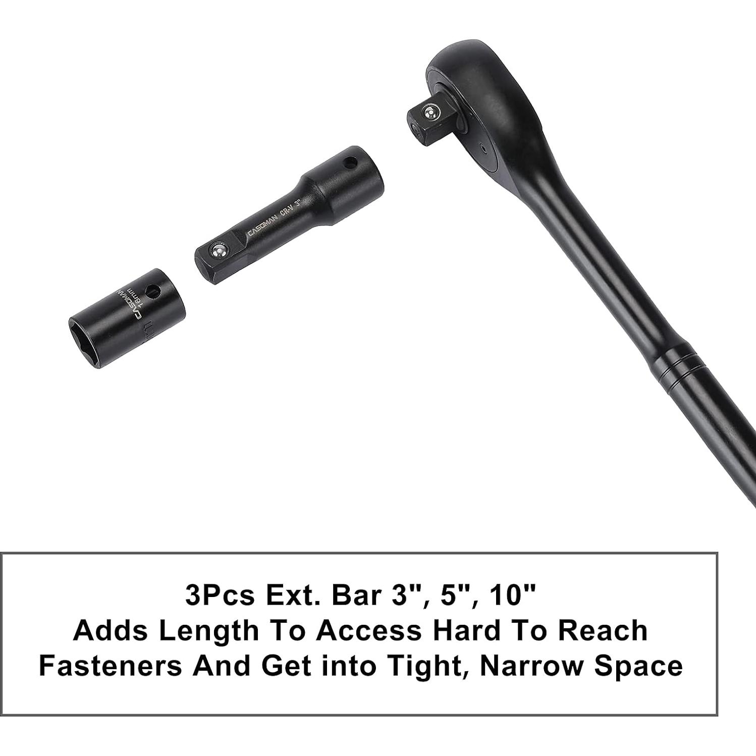 Juego Maestro de 70 Piezas Enchufes de Impacto 1/2" CASOMAN