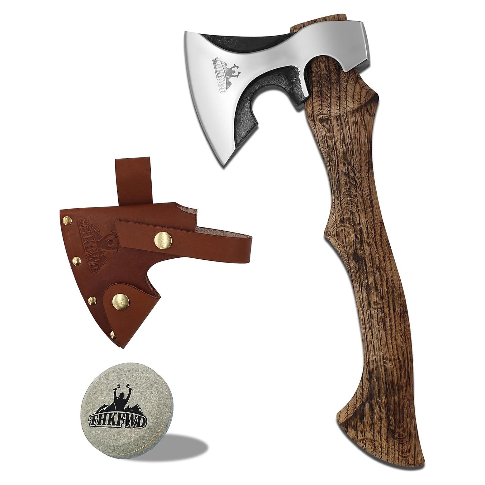 Hacha de Camping THKFWD 35 cm Acero Forjado con Funda