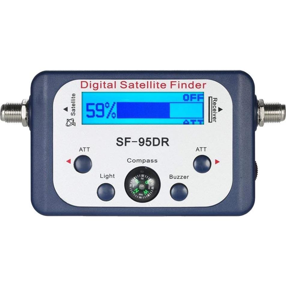 Medidor Digital de Señal Satelital AGPtek con Brújula - Azul
