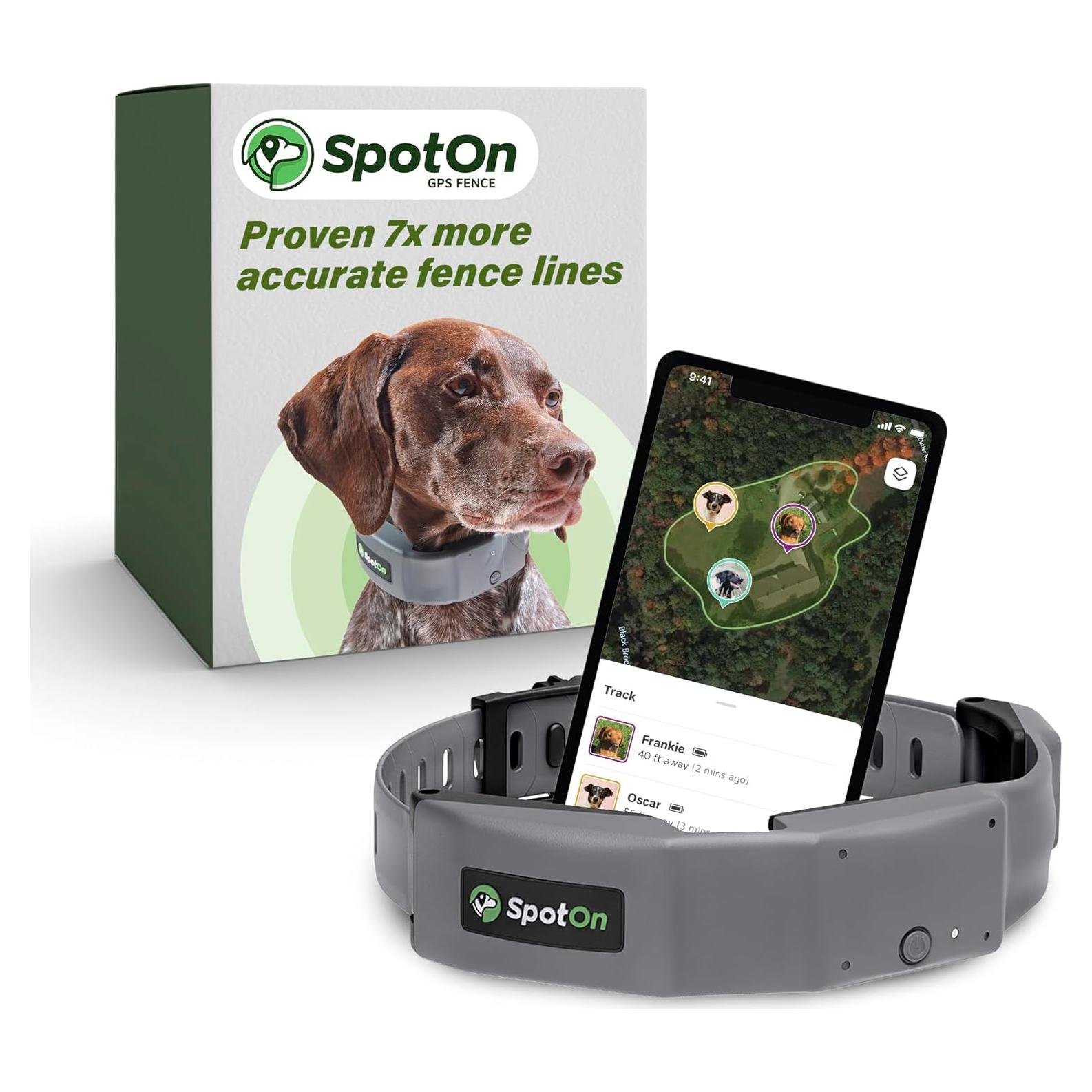 Collar GPS SpotOn para Perros Grande, Impermeable y Preciso