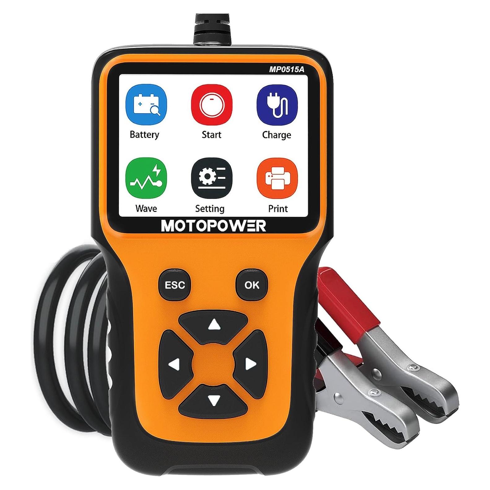 Probador de Batería MOTOPOWER MP0515A 12V con Pantalla LCD
