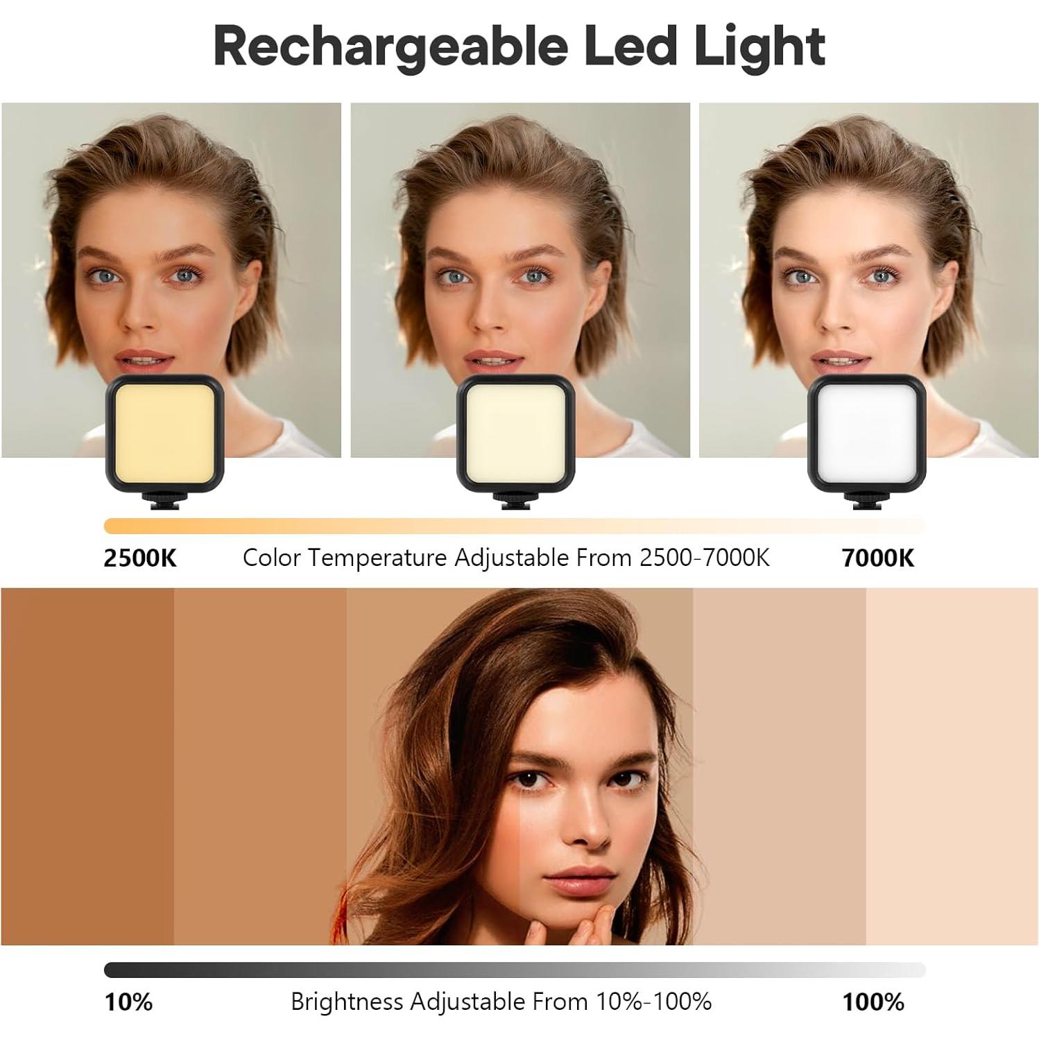 Kit de Vlogging Kalofaye MG20 con Luz LED y Micrófono